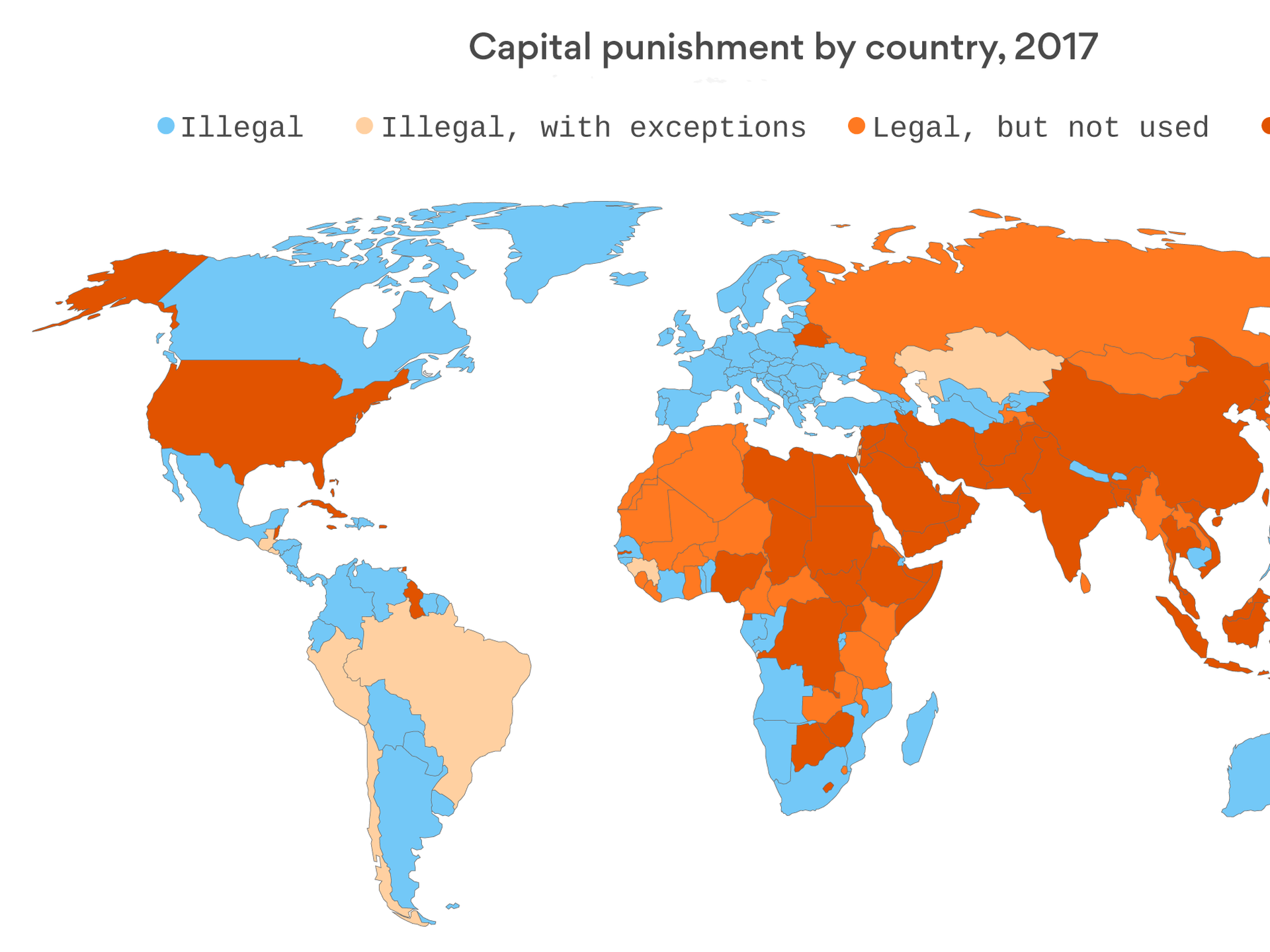 Countries around the world that use the death penalty