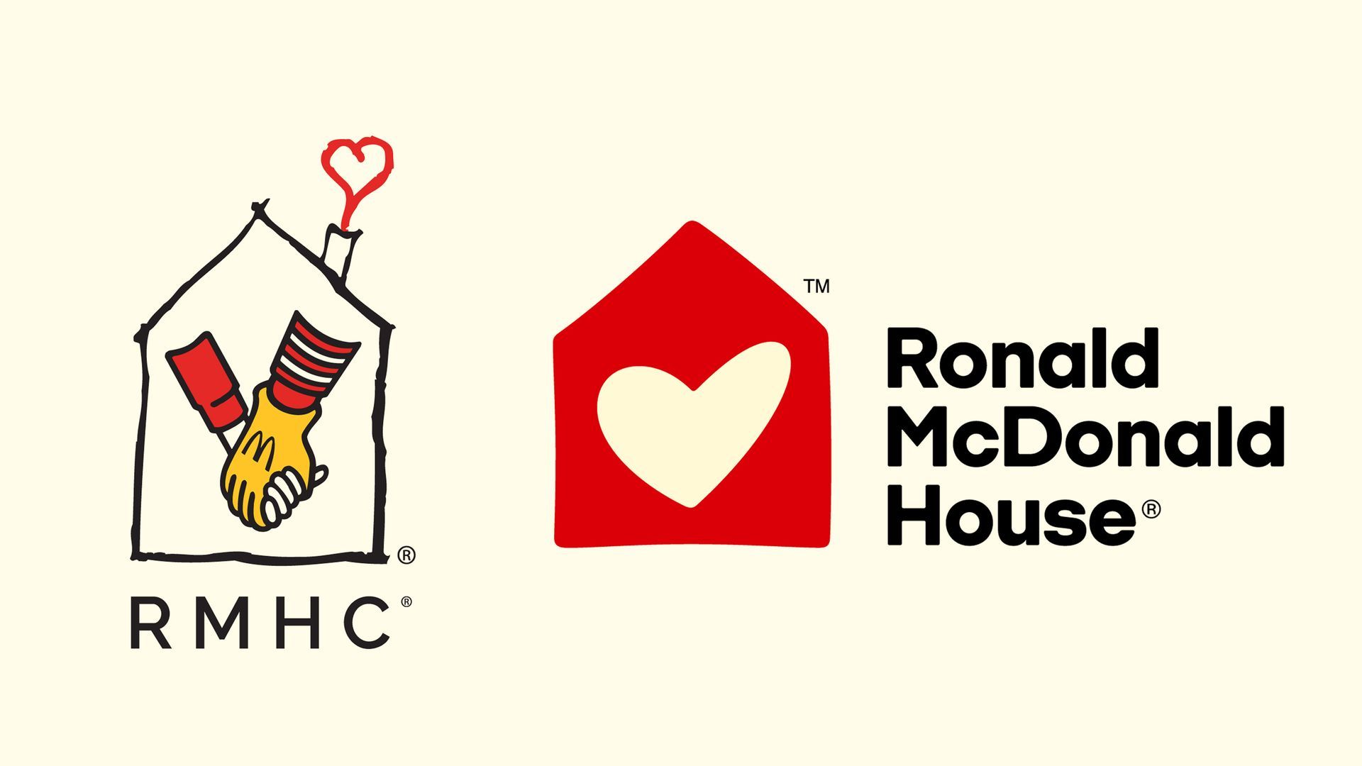 The old logo of Ronald McDonald House Charities, left, and the new logo of Ronald McDonald House. Courtesy: Ronald McDonald House