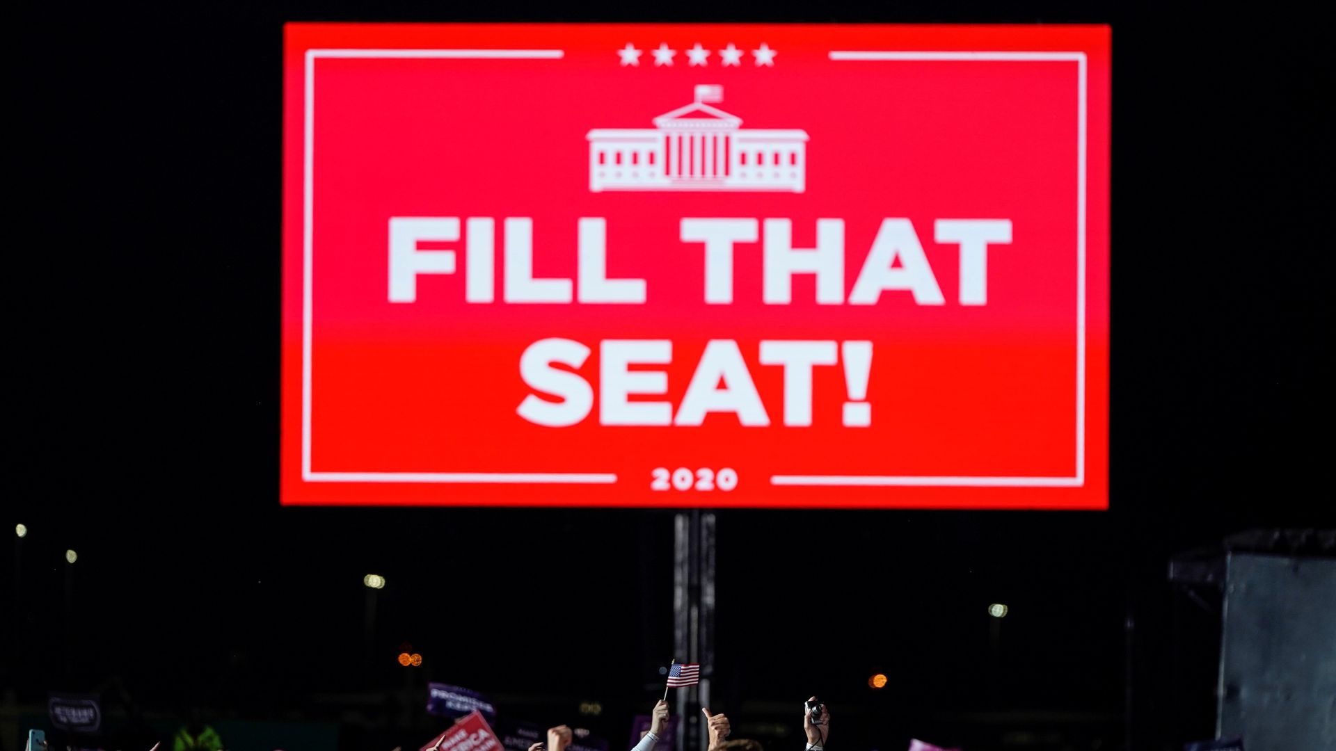 Fill That Seat sign