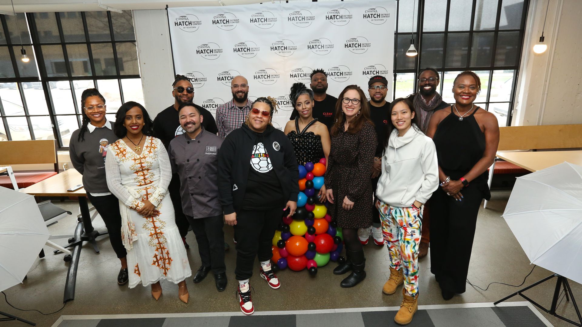 The semifinalists all pose. 