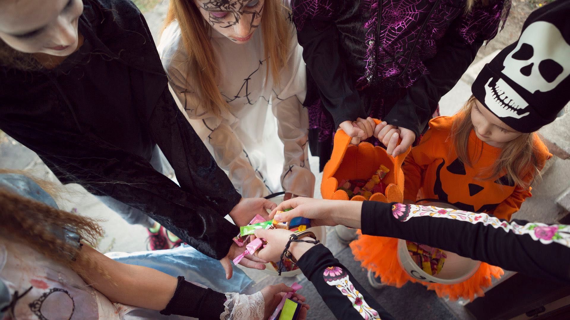 Photo of trick-or-treaters