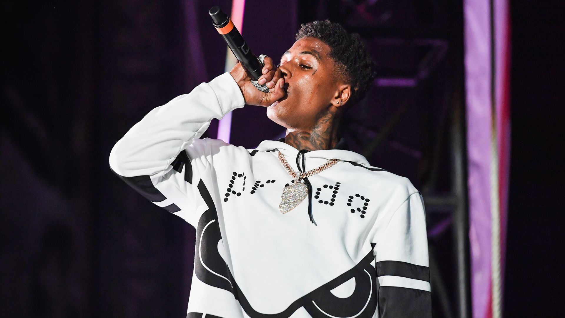 NEW ORLEANS, LA - AUGUST 25: NBA YoungBoy performs during Lil WeezyAna at Champions Square on August 25, 2018 in New Orleans, Louisiana