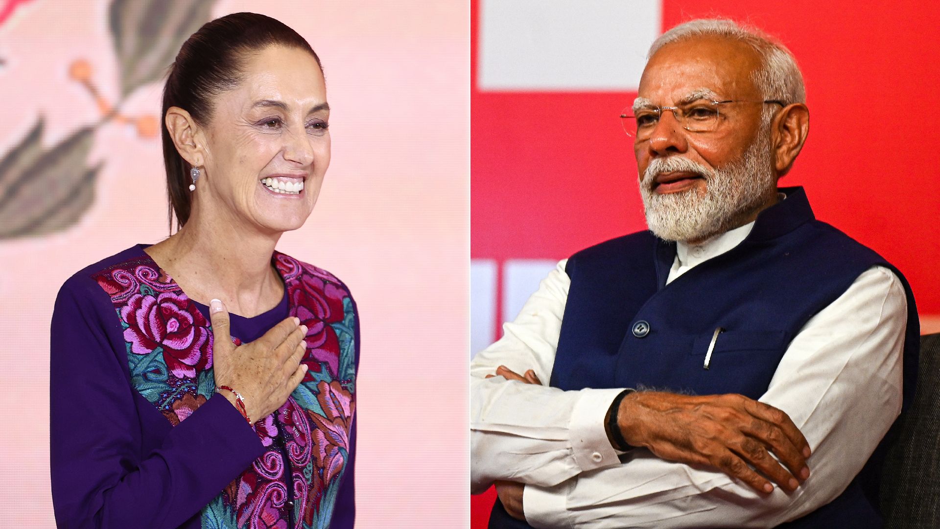 Mexico President-elect Claudia Sheinbaum and India Prime Minister Narendra Modi