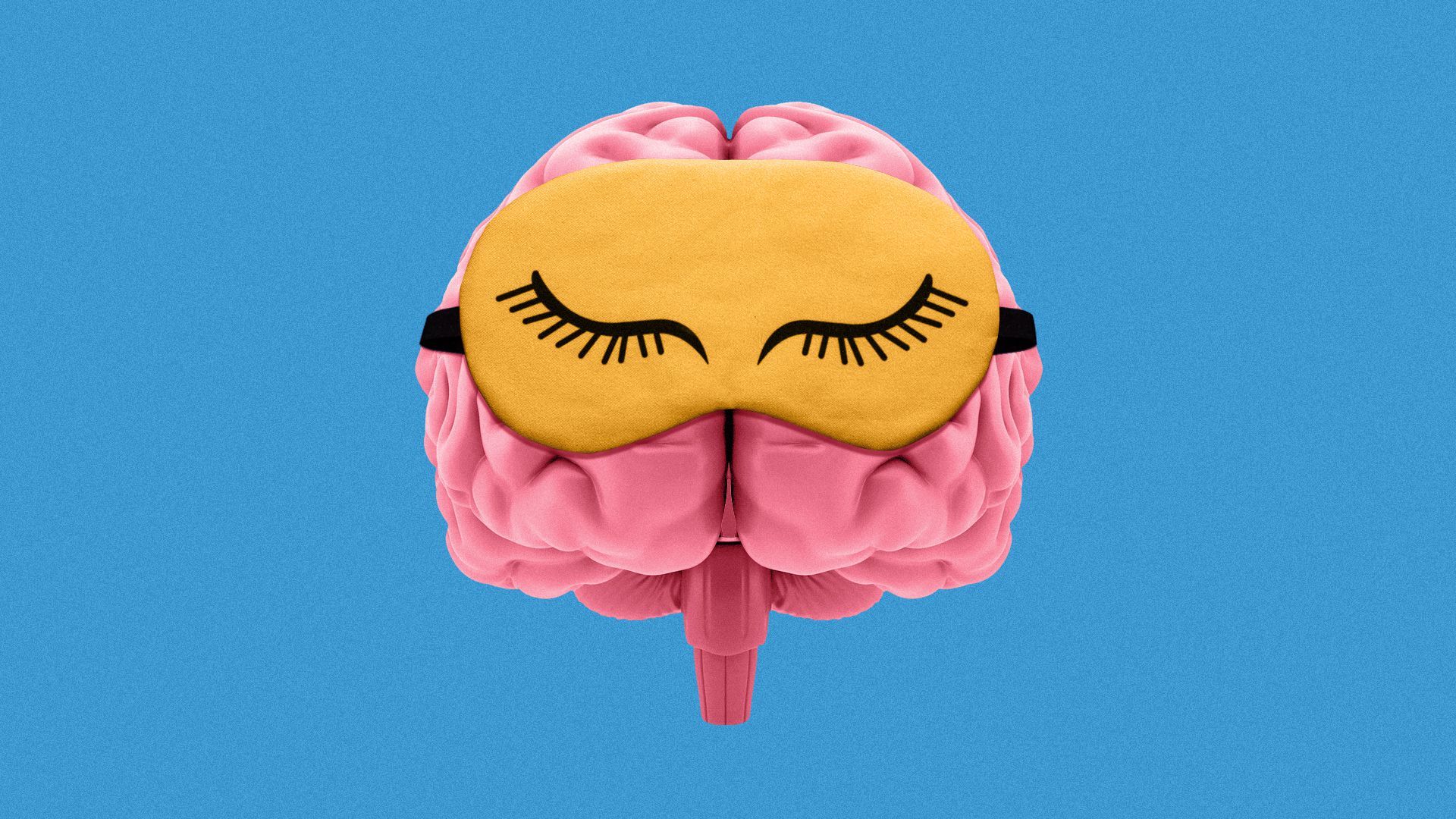 Illustration of a brain wearing a sleep mask