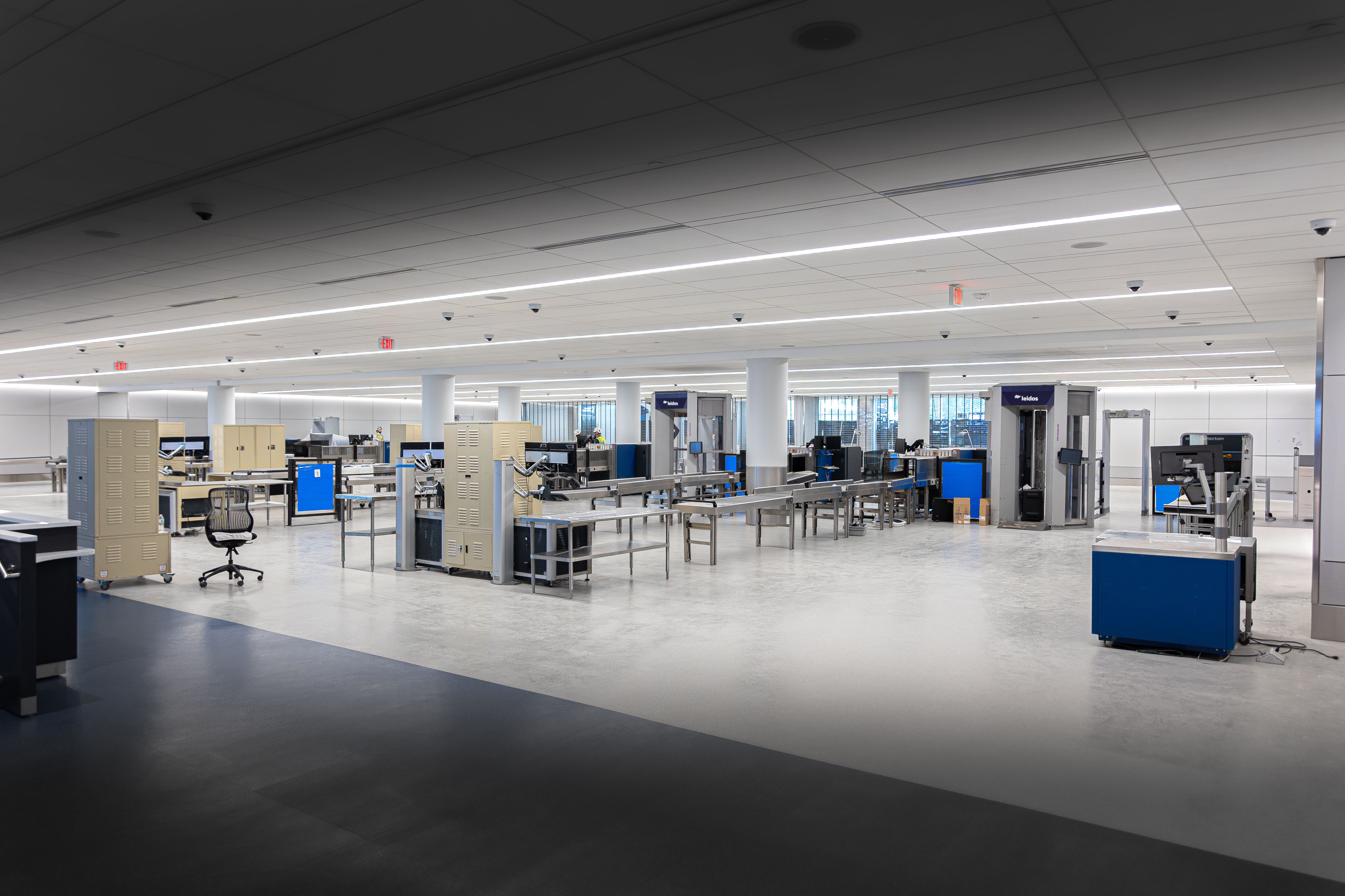 Security stations at CLT airport's Checkpoint 2. 