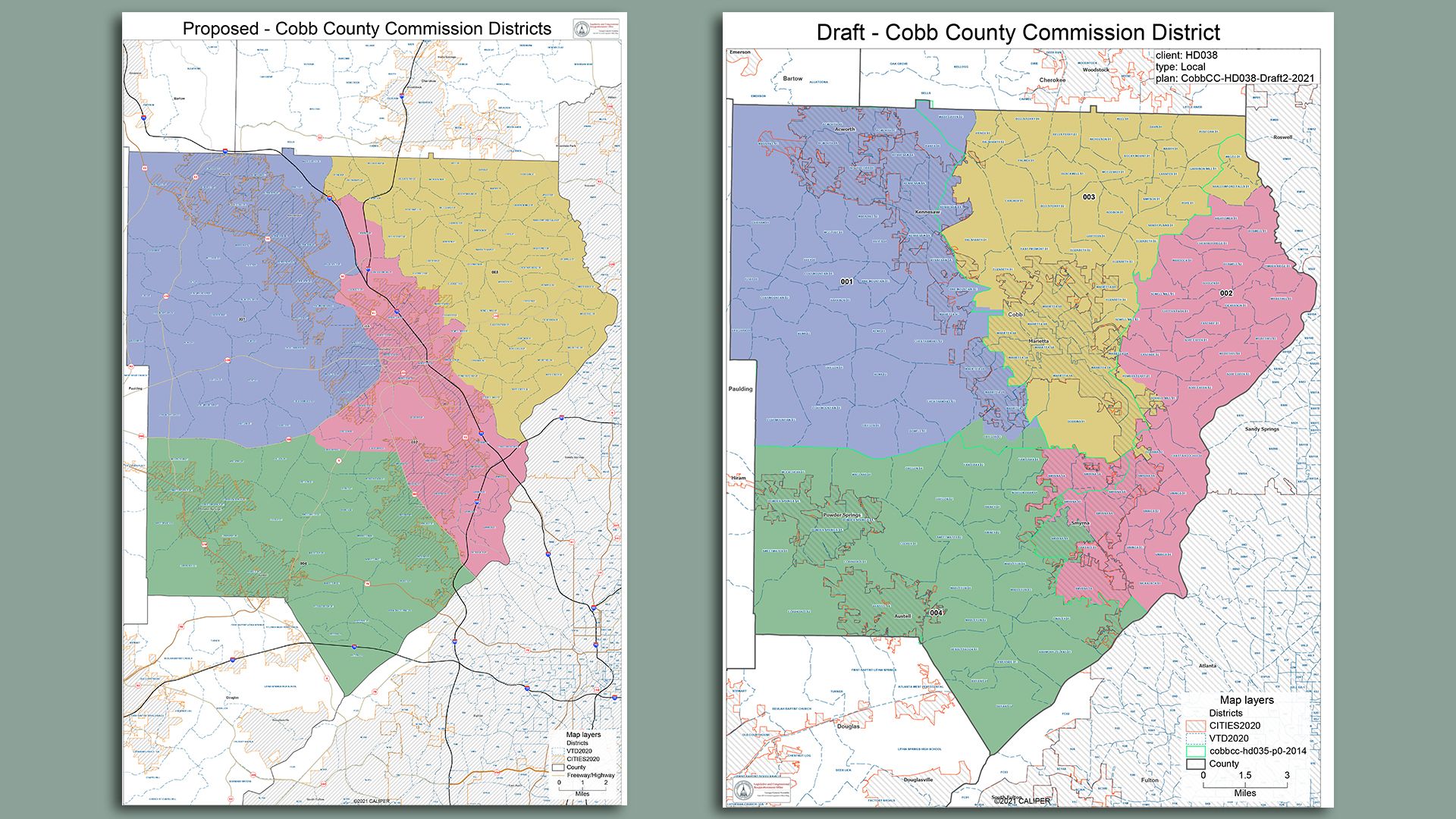 Proposed Cobb BOC district maps