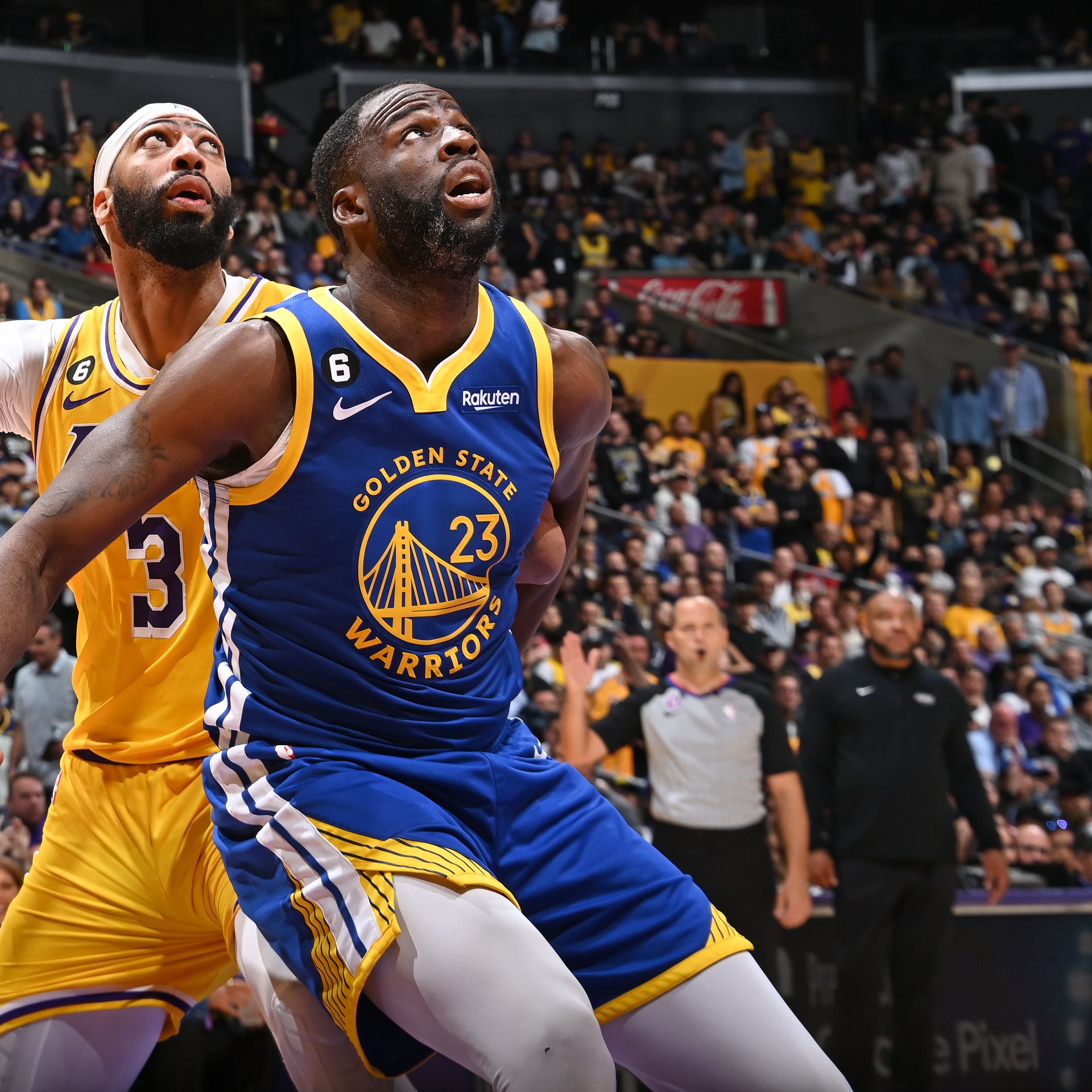 Golden State Warriors' Draymond Green, Los Angeles Lakers' LeBron