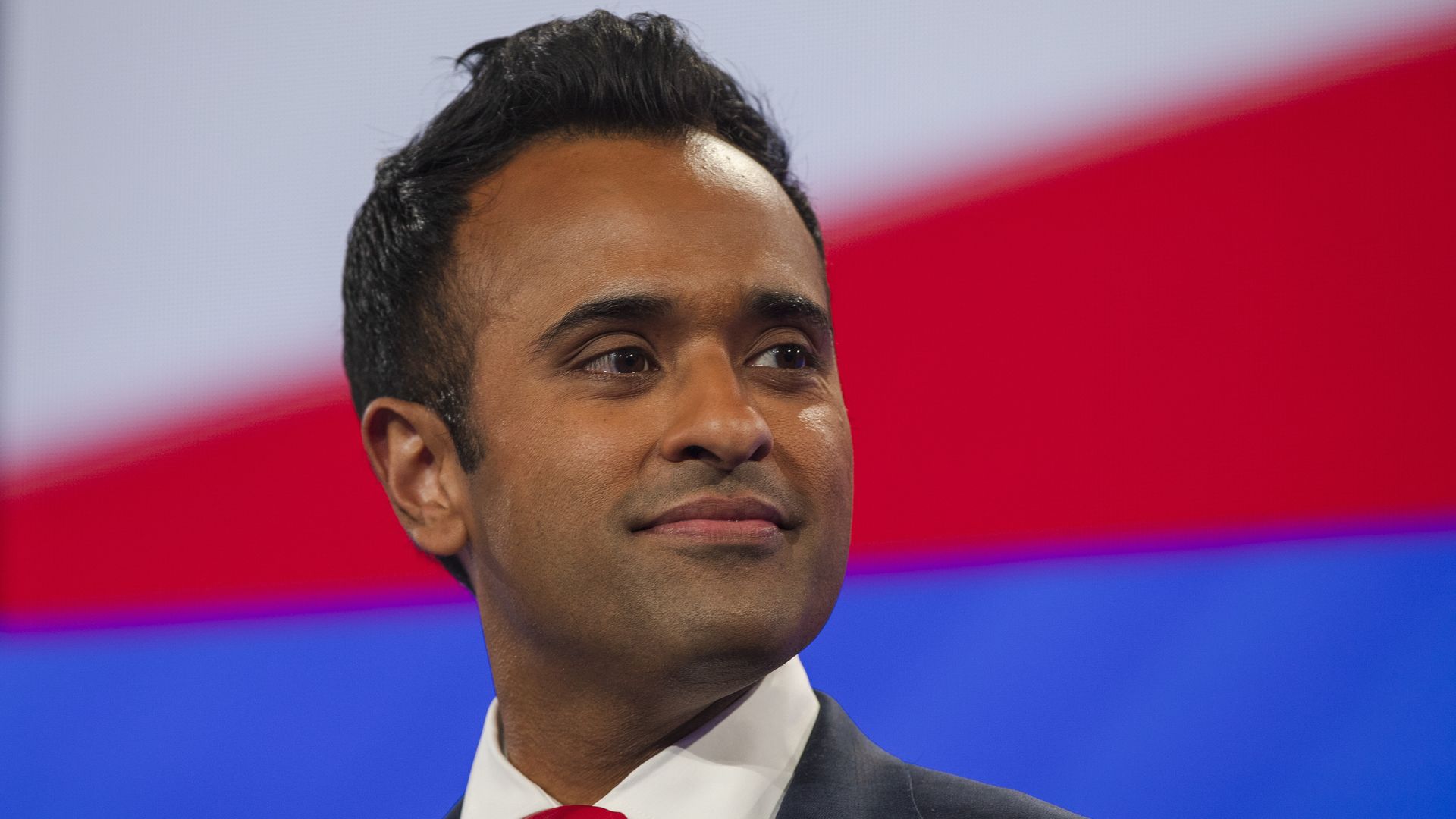 Vivek Ramaswamy, chairman and co-founder of Strive Asset Management and 2024 Republican presidential candidate, during the Republican presidential primary debate hosted by NewsNation in Tuscaloosa, Alabama, US, on Wednesday, Dec. 6