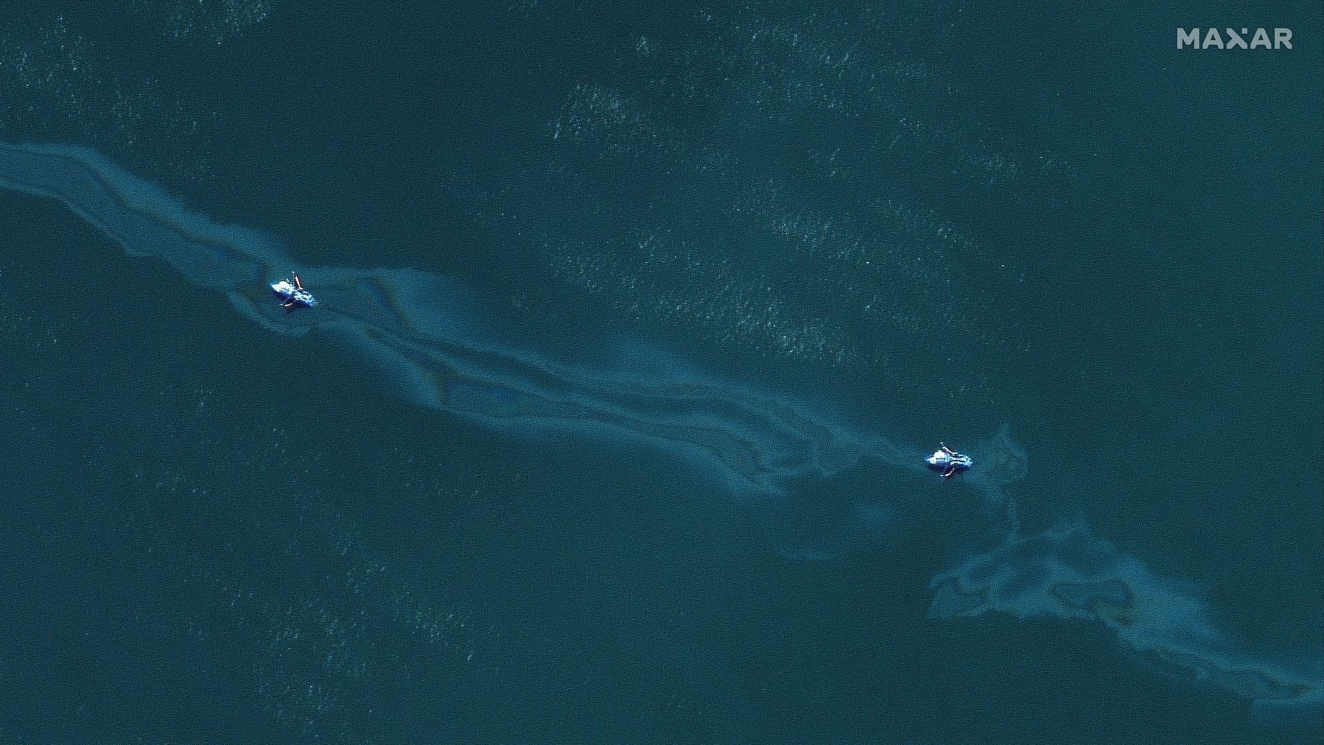 Satellite image of oil spill