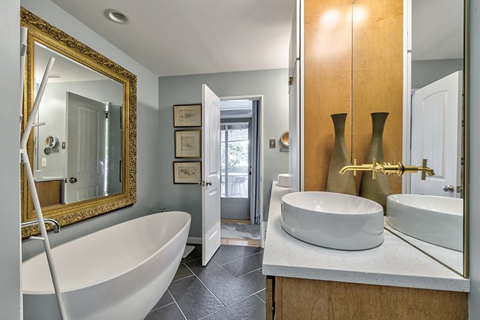 home tour mid century modern on lake wylie bathroom