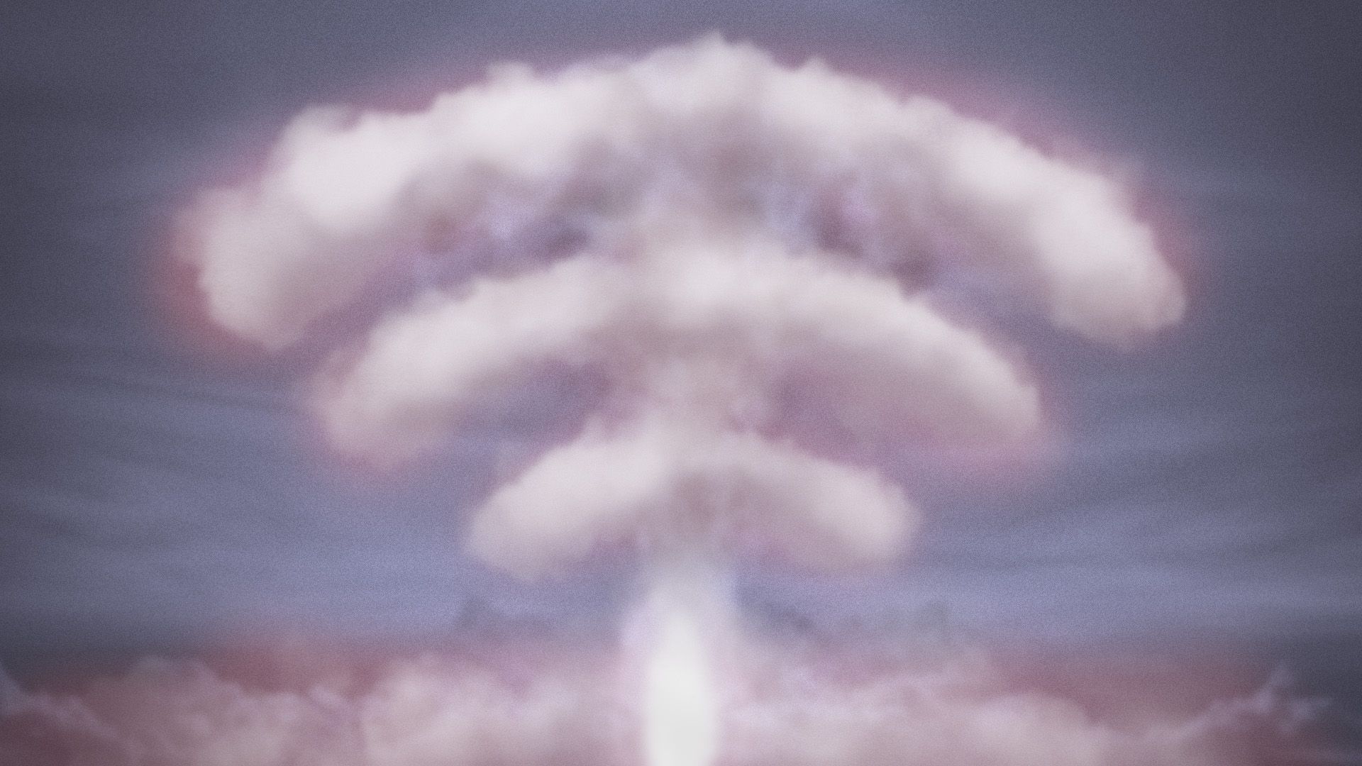 Illustration of a mushroom cloud in the shape of the 3G symbol