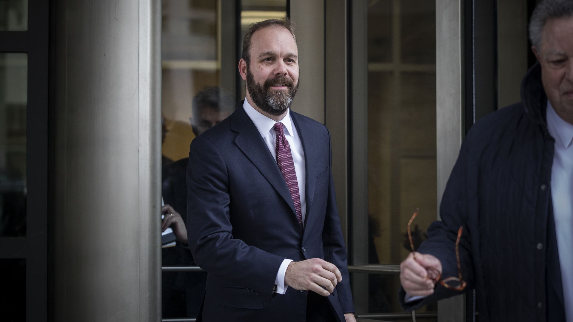 Rick Gates, a former top official in Trump's campaign, leaves the Federal courthouse on Tuesday. Photo: Evelyn Hockstein/For The Washington Post via Getty Images