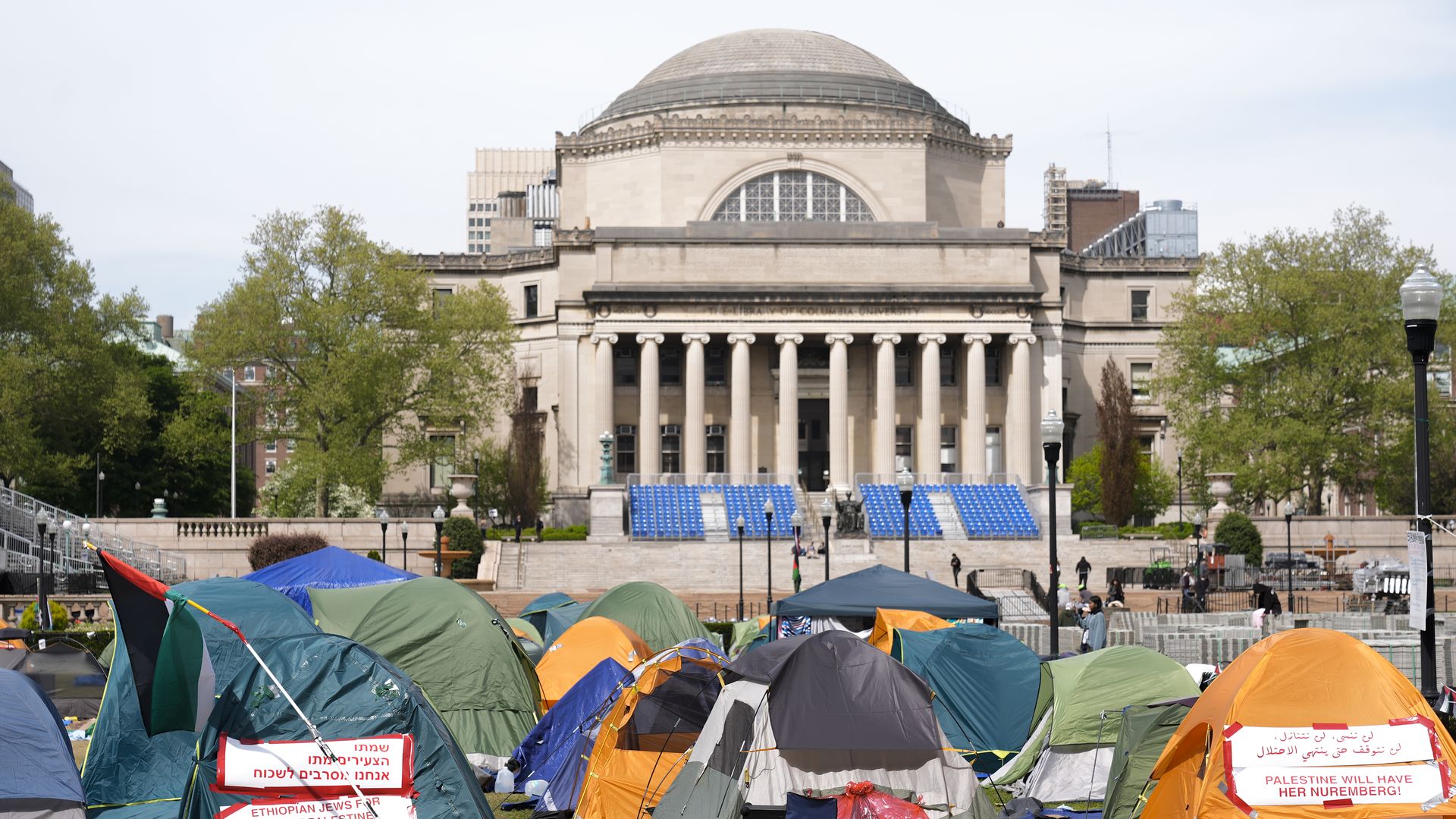 udent protesters camp on the campus of Columbia University on April 30, 2024 in New York City. All classes at Columbia University have been held virtually today after school President Minouche Shafik announced a shift to online learning in response to recent campus unrest. (Photo by Mary Altaffer-Po