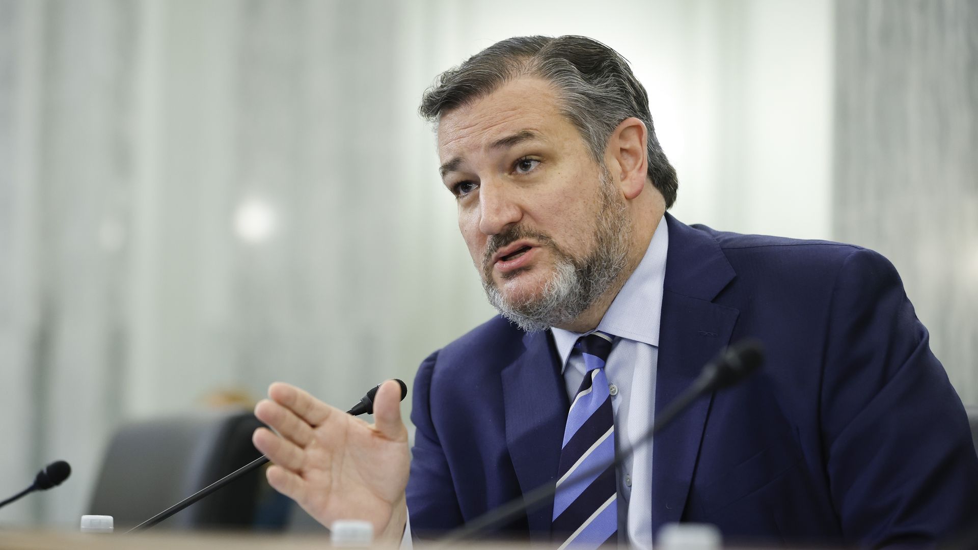 Sen. Ted Cruz participates in a Senate hearingin the Russell Senate Office Building on Capitol Hill on December 15, 2021 in Washington, DC.