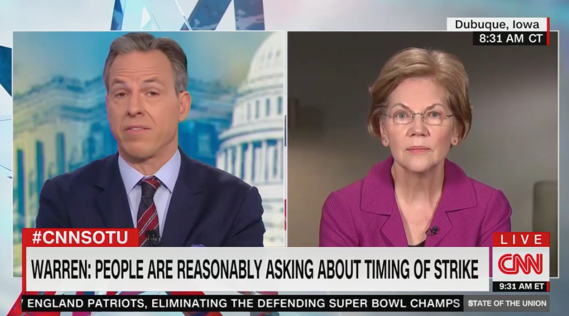 Elizabeth Warren on CNN's "State of the Union"