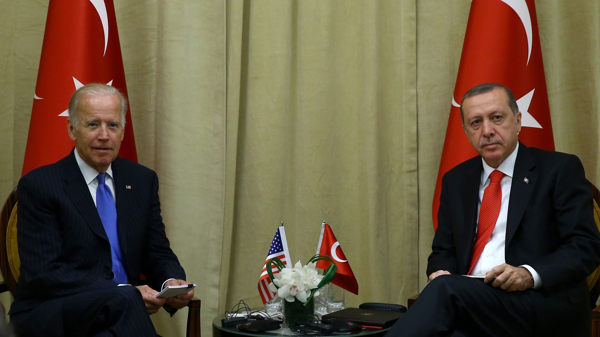 Then Vice President Biden meeting with Turkish President Recep Tayyip Erdogan in New York In September 2016.