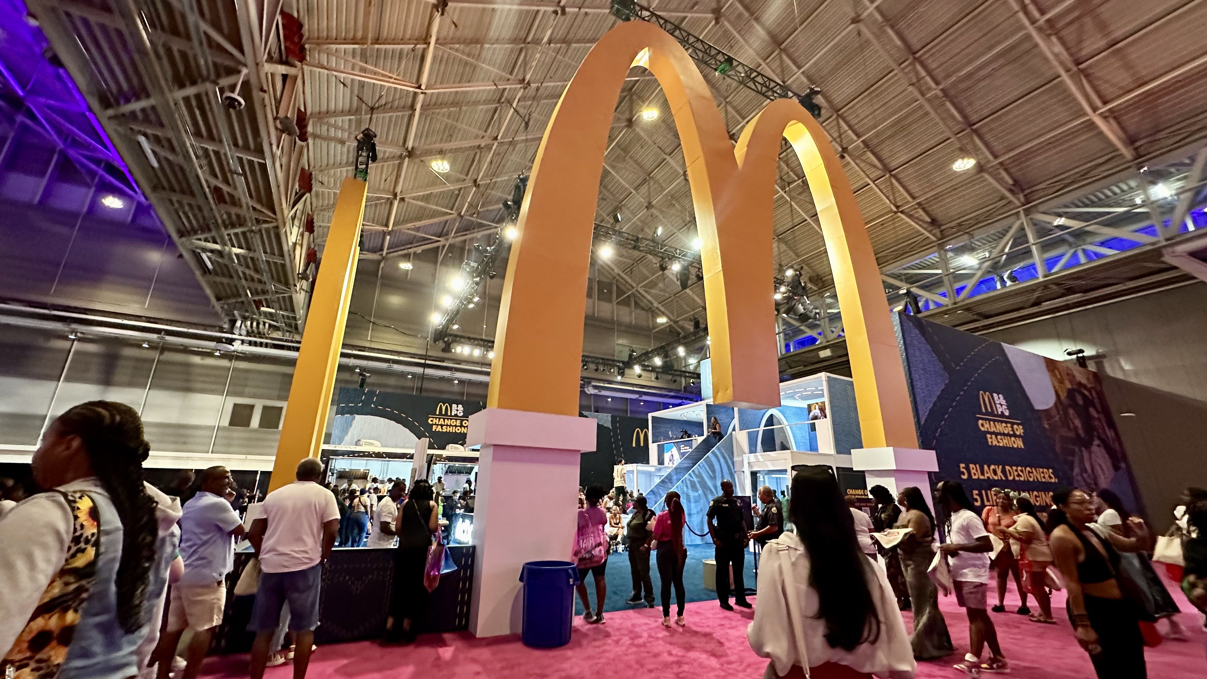Photo shows massive golden McDonalds arches at Essence Fest.