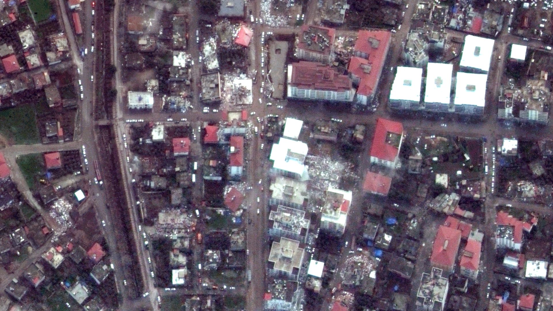 Destroyed buildings in Nurdagi, Turkey
