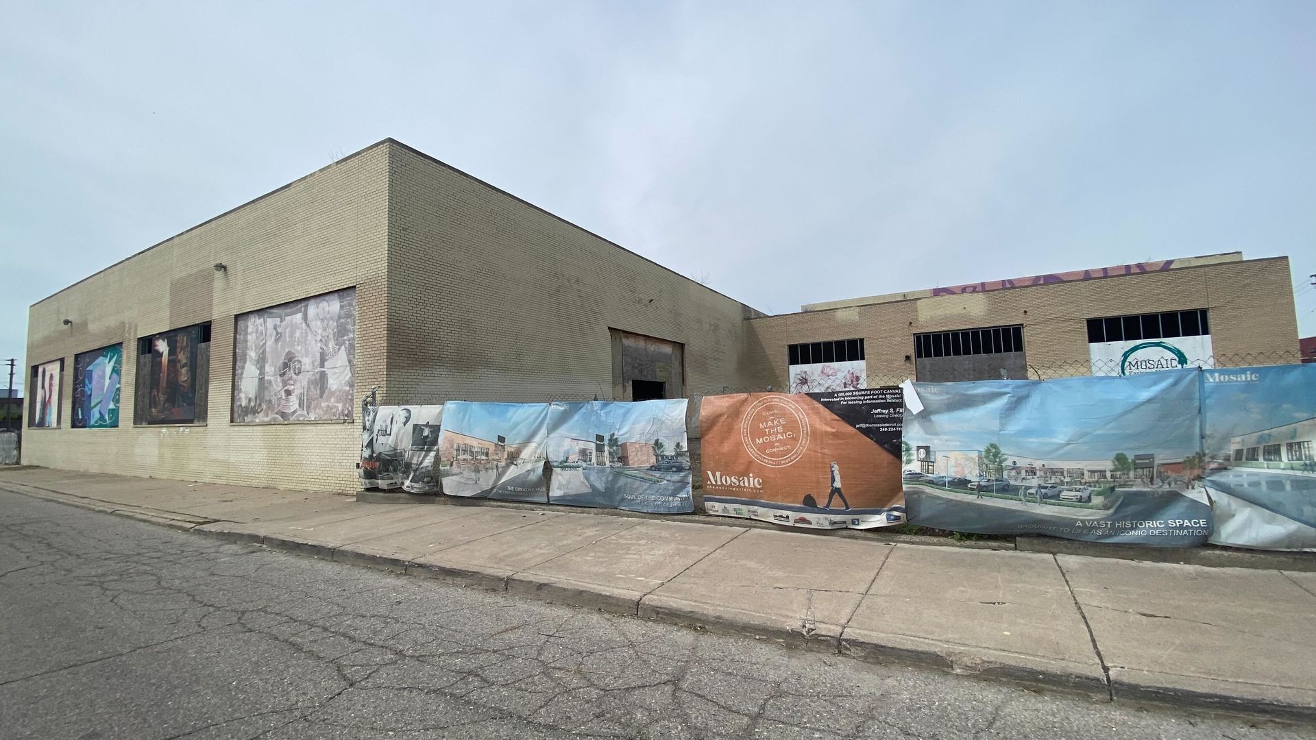 Caption: The Mosaic building at 3500 Riopelle St. Photo: Annalise Frank/Axios 