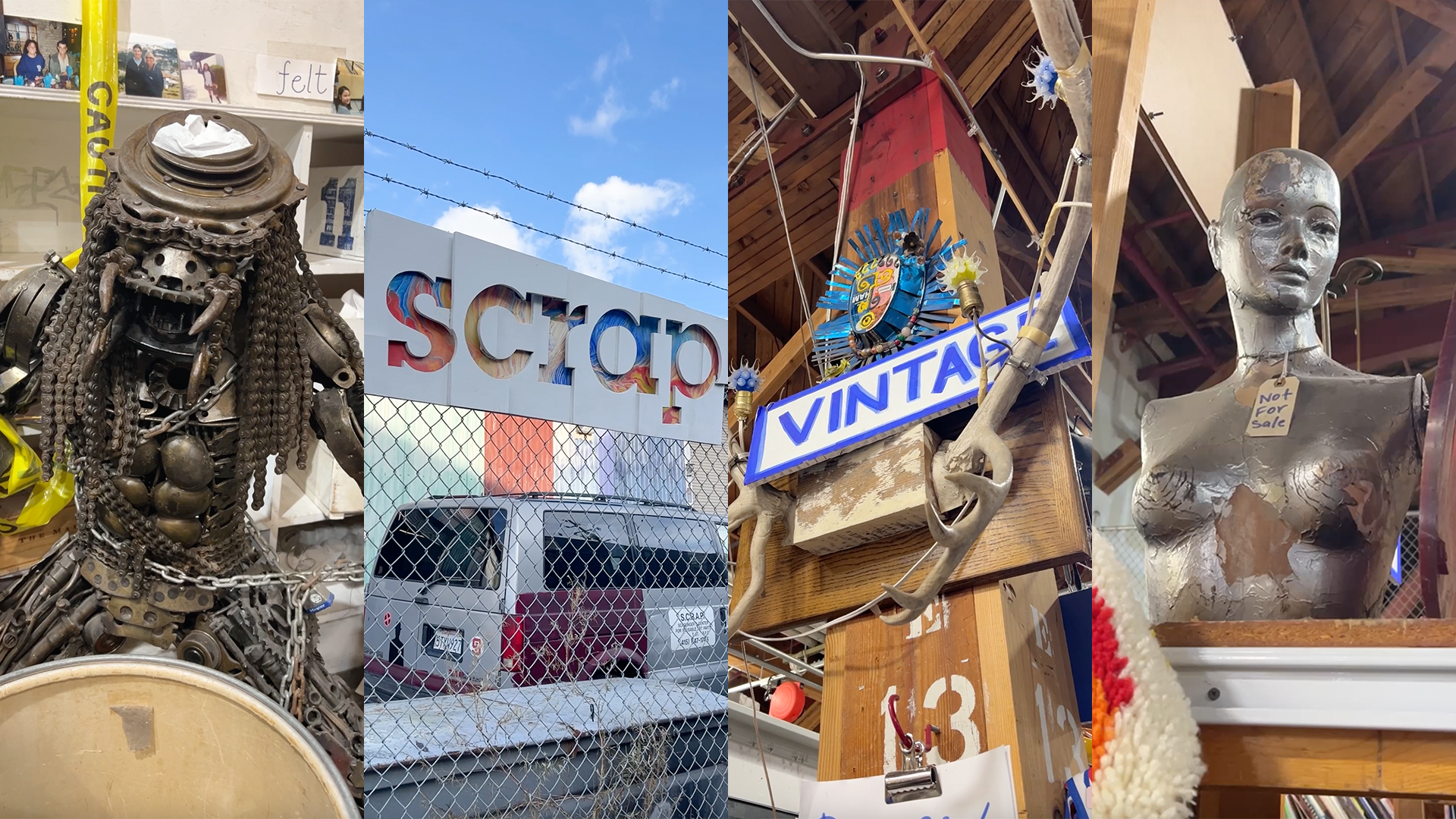 Some of the treasures found at Scrap in the Bayview. Photo: Claire Reilly/Axios