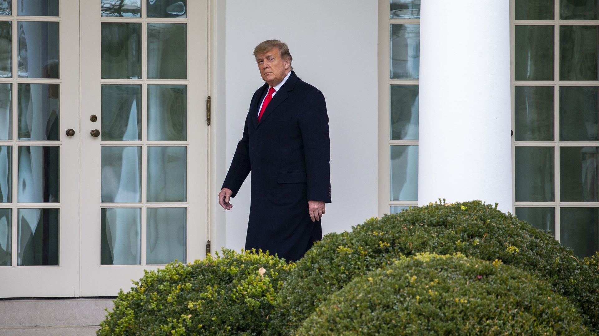 Trump entering the Oval Office on Dec. 31.