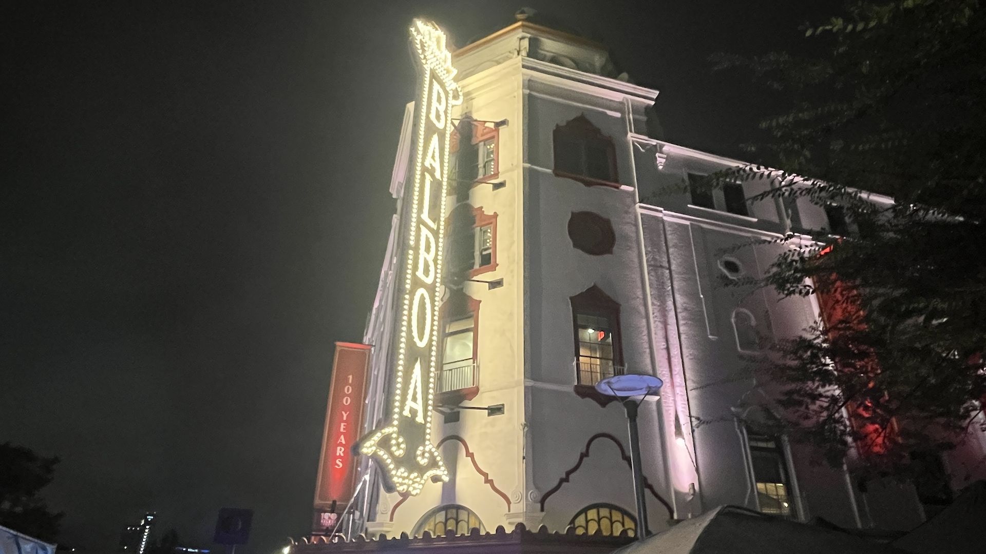 The exterior of the Balboa Theatre in downtown San Diego.