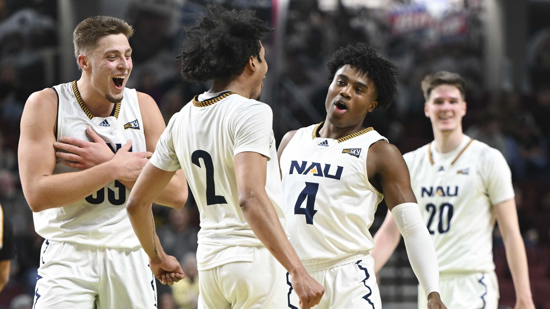 NAU players celebrating