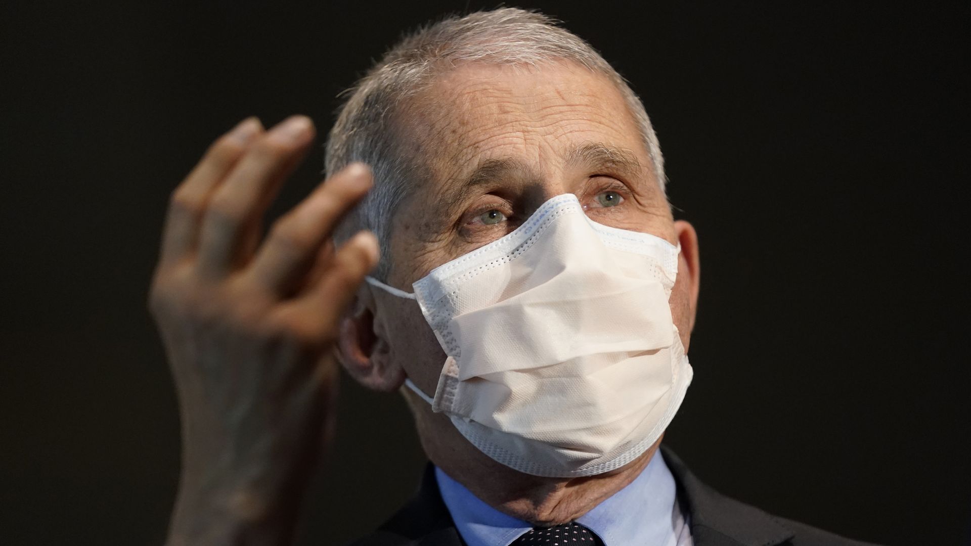 Anthony fauci close up of wearing a mask