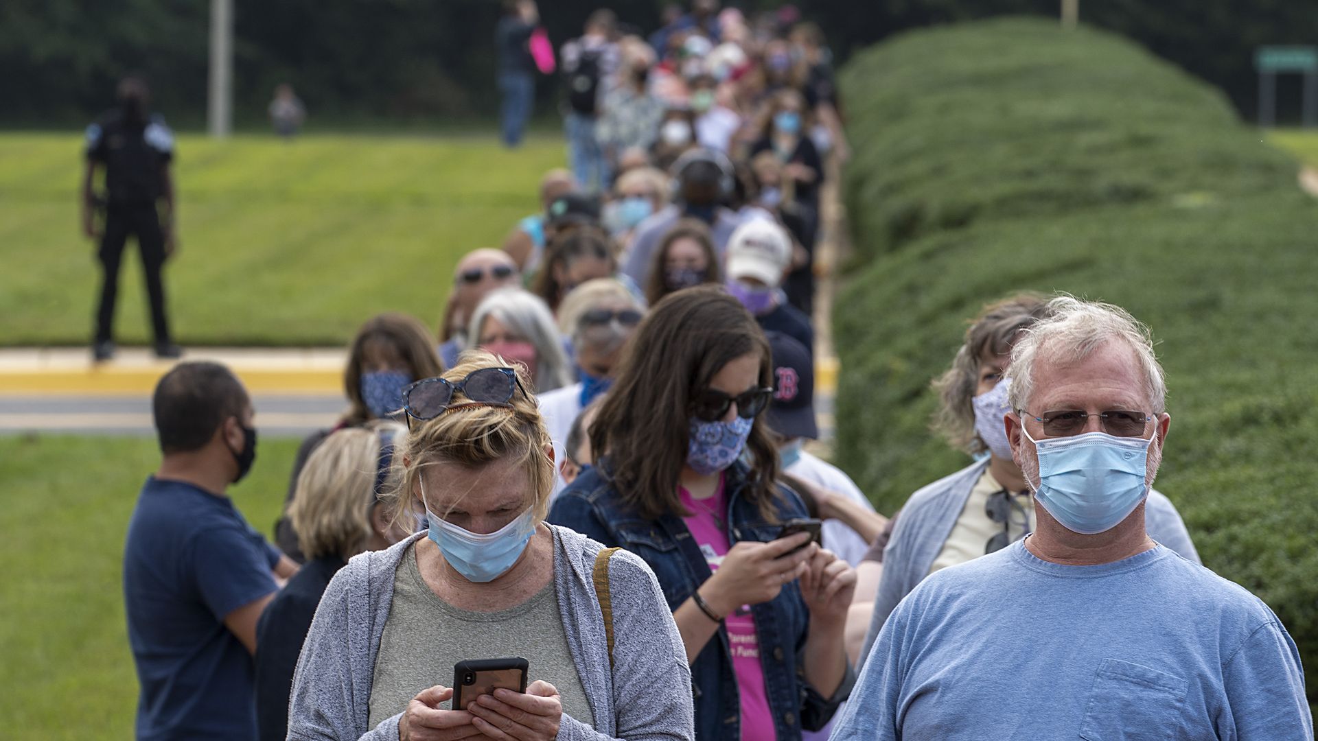 An early voting line.