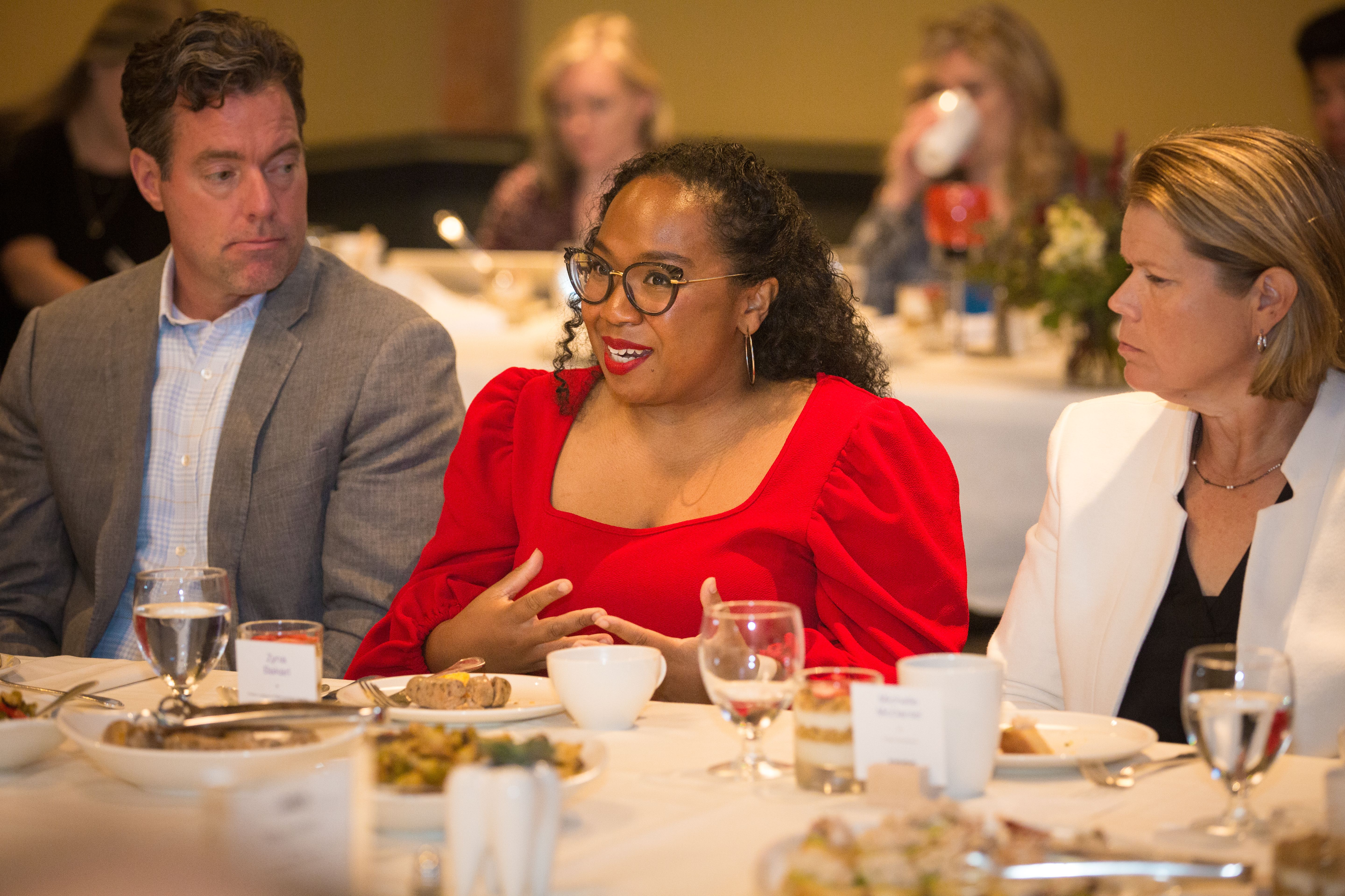 Zyna Bakari, public health program manager at the Urban League of Metropolitan Seattle, speaking to the Axios roundtable group. 