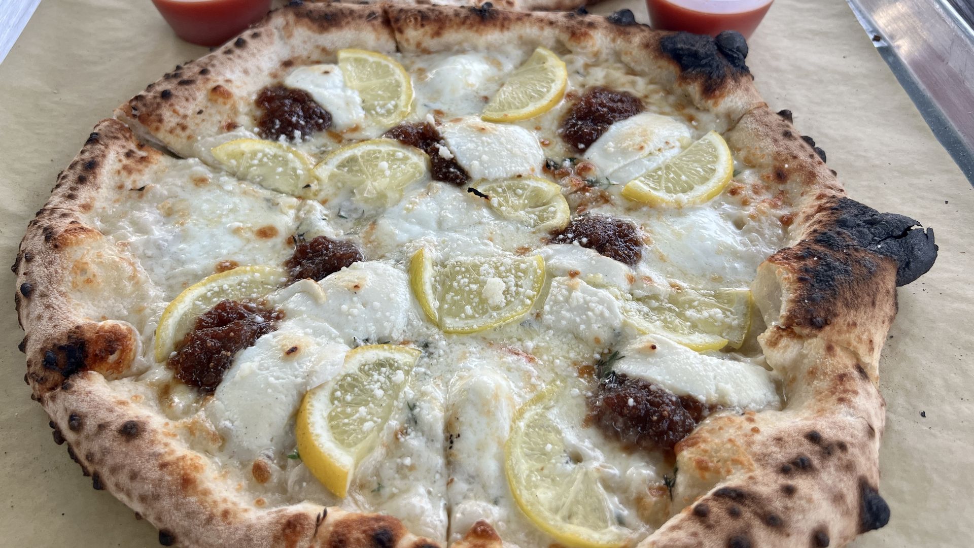 lemon slices on pizza