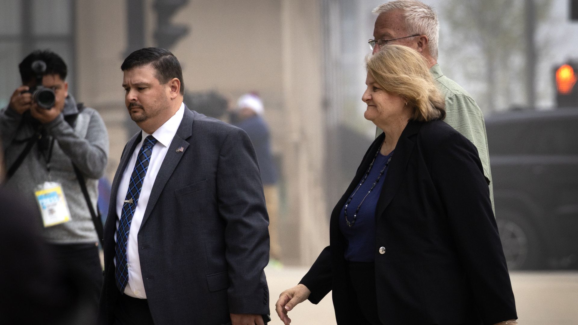 Milwaukee County Circuit Judge Hannah Dugan walks into the Milwaukee Federal Courthouse on May 15, 2025 in Milwaukee, Wisconsin. Judge Dugan has been charged with trying to help Eduardo Flores-Ruiz, an undocumented immigrant, elude federal arrest while he was making an appearance in her courtroom on