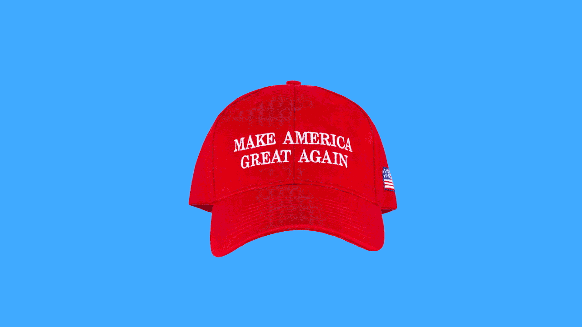 A Make America Great Again hat dripping sweat