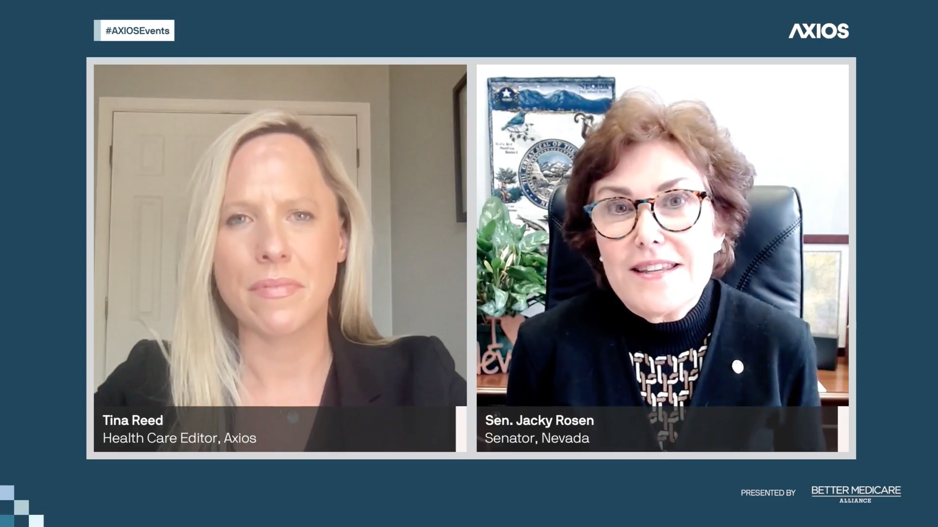 Axios reporter Tina Reed and Senator Jacky Rosen.