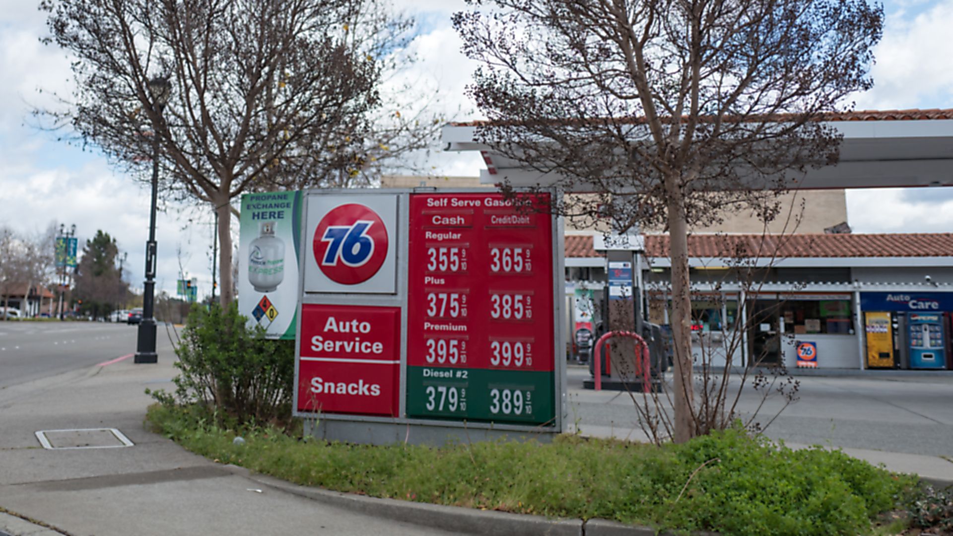 A gas station in California
