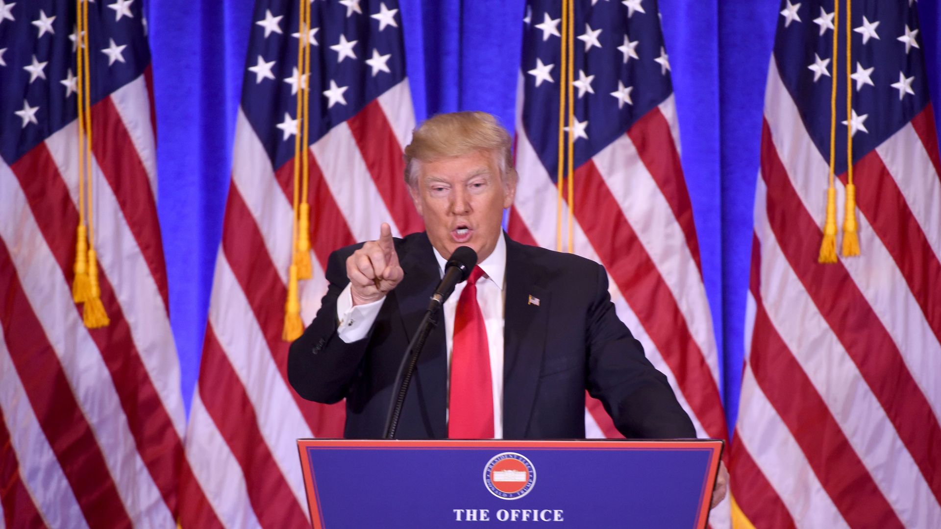 Trump addressing a CNN reporter