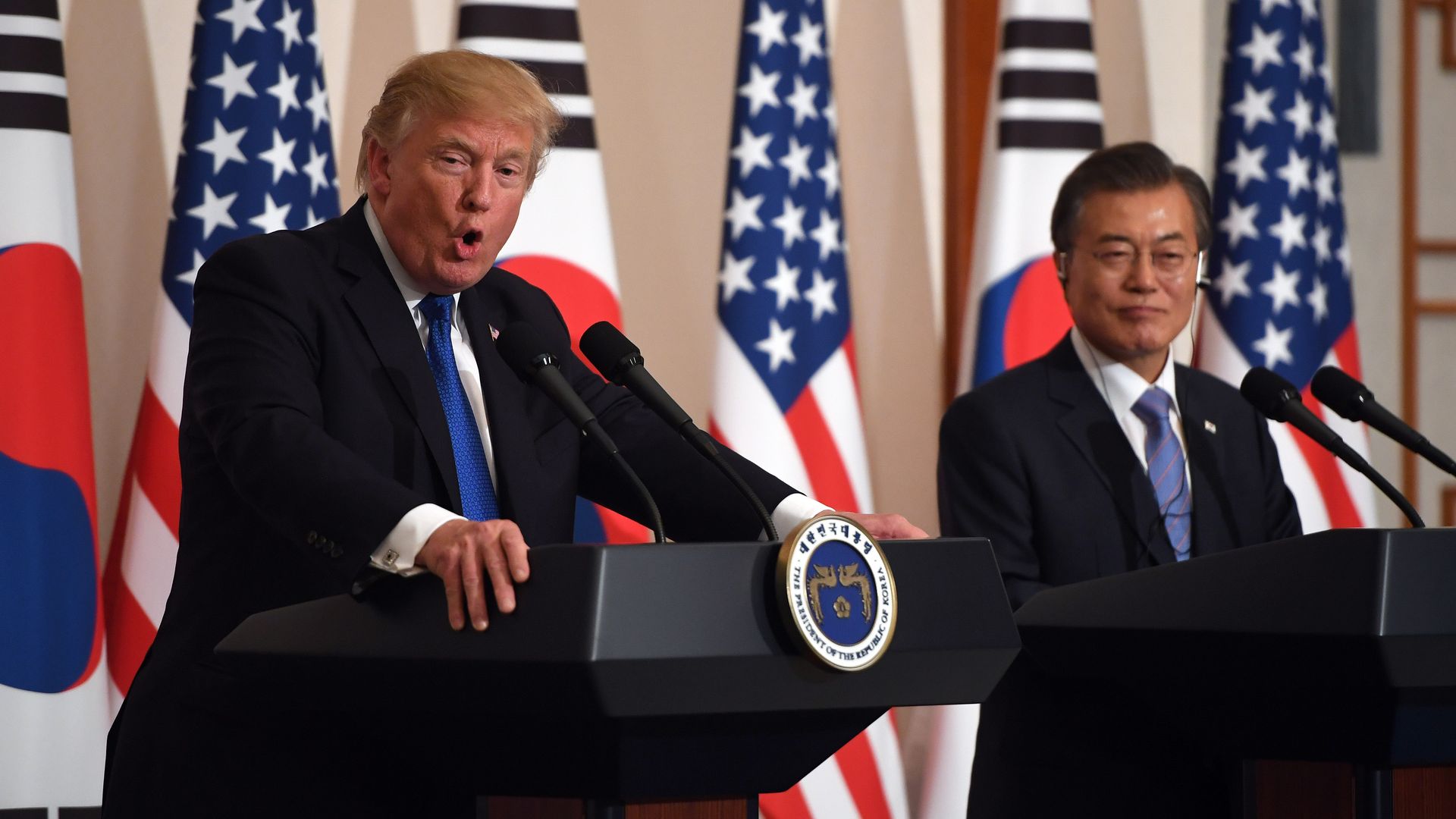 President Donald Trump and South Korean President Moon Jae-In