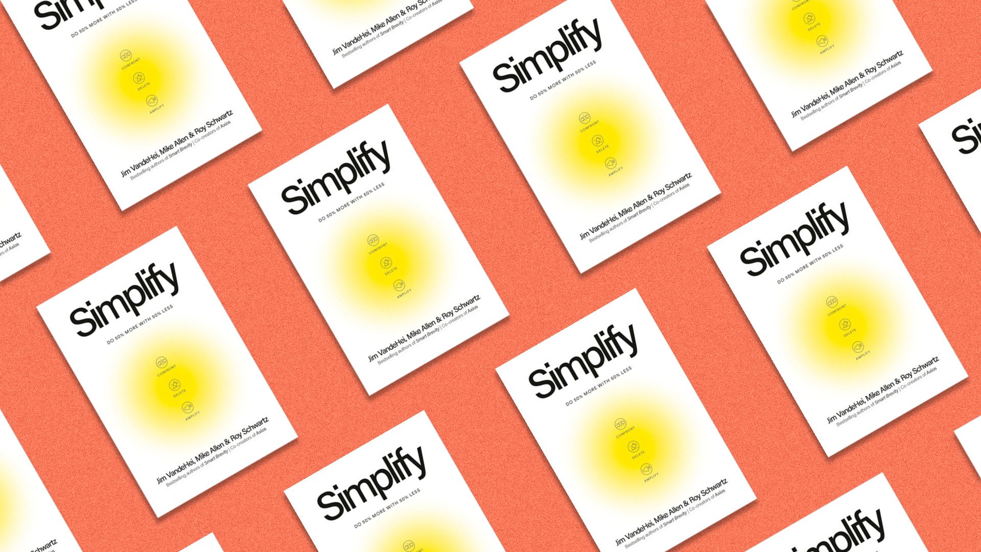 Simplify book covers on an orange background
