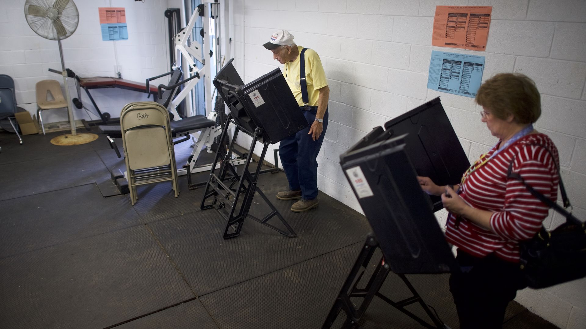 People cast their vote during the 2018 Pennsylvania Primary Election.