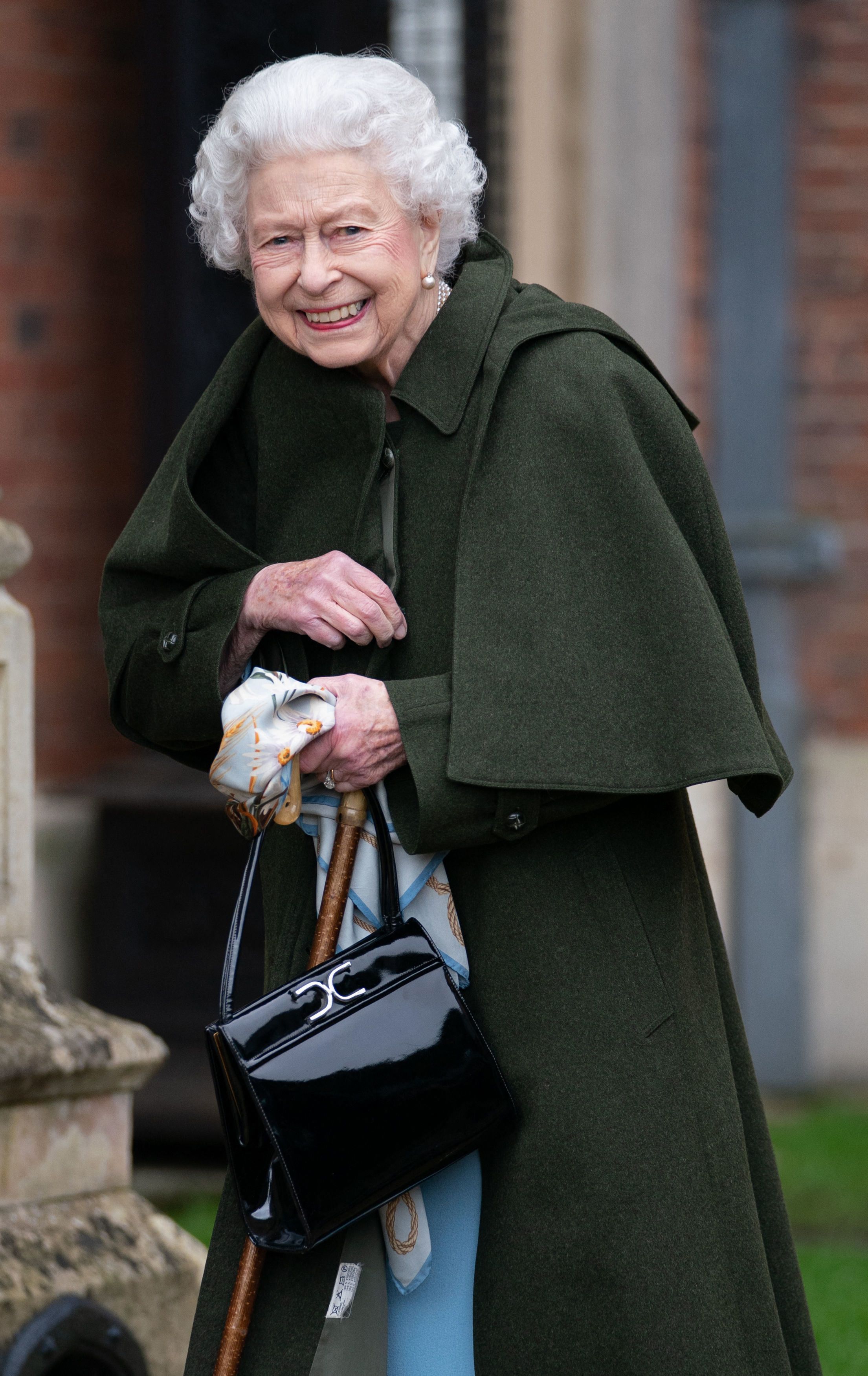 The Queen leaving Sandringham