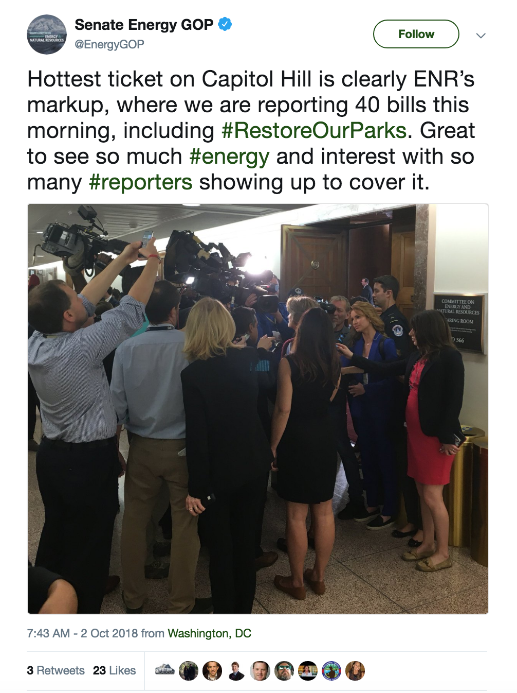 Screenshot of Senate GOP Energy tweet about Sen. Murkowski