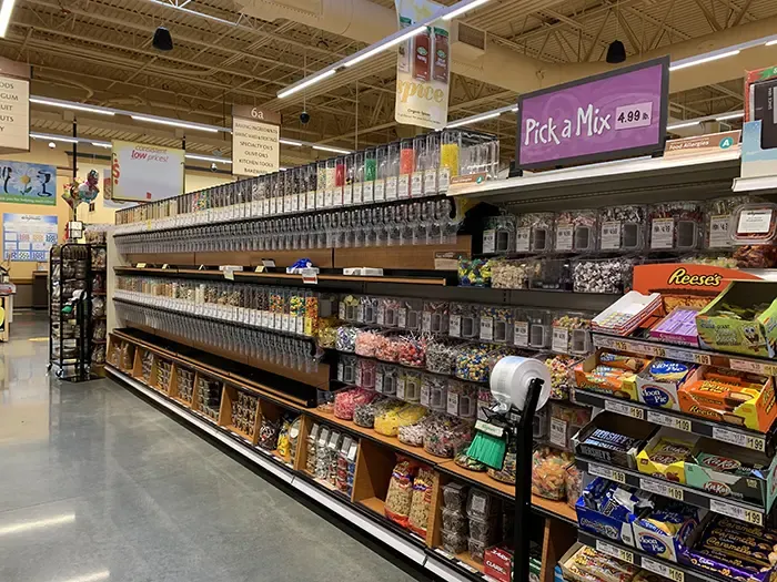 Bulk foods aisle at the Wegmans in Morrisville 