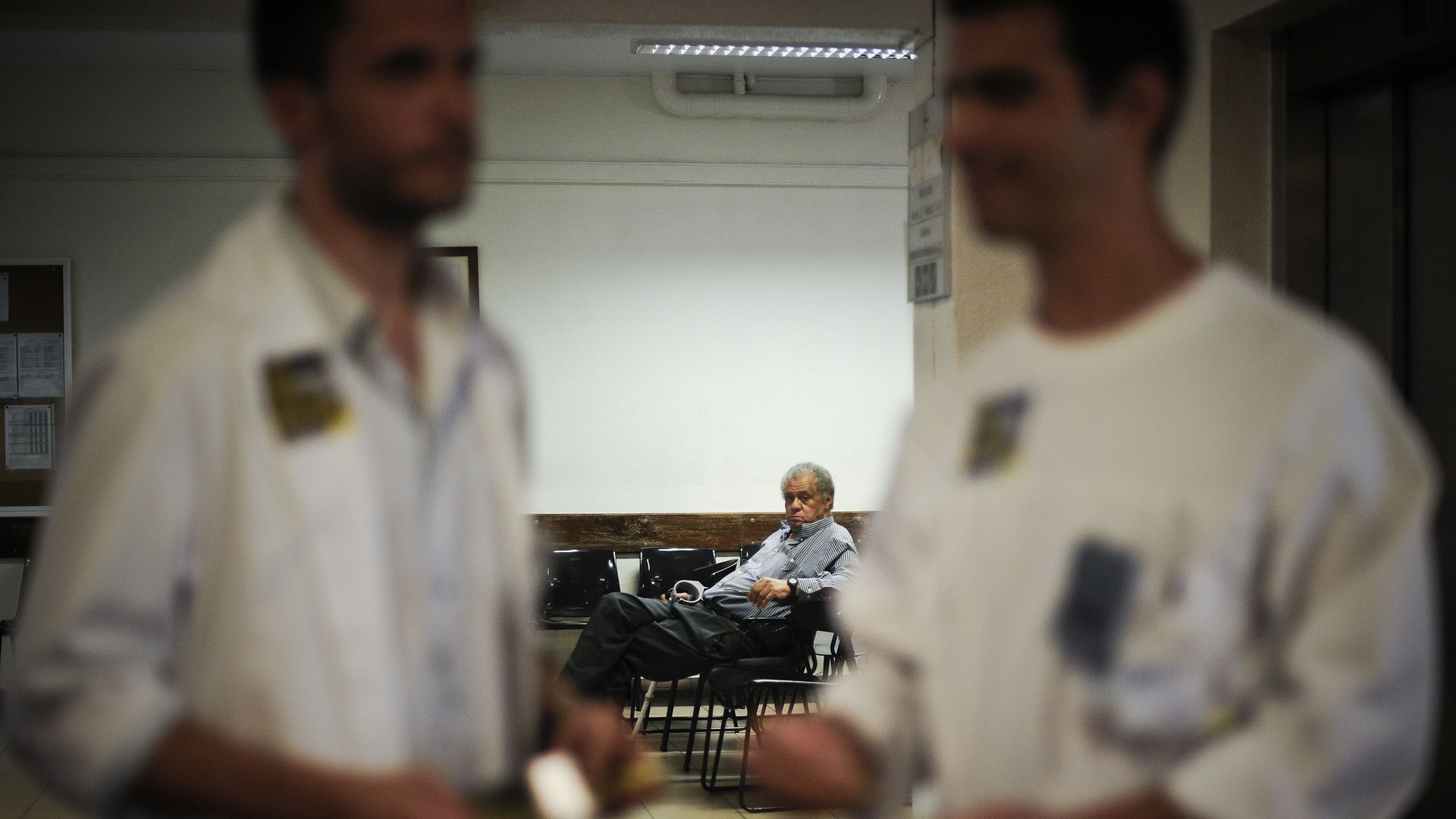 A hospital waiting room.