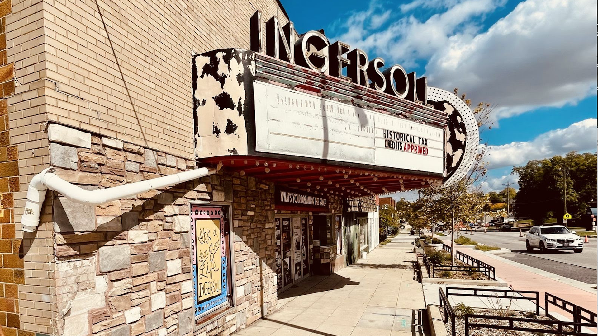 A photo of The Ingersoll's marquee. 