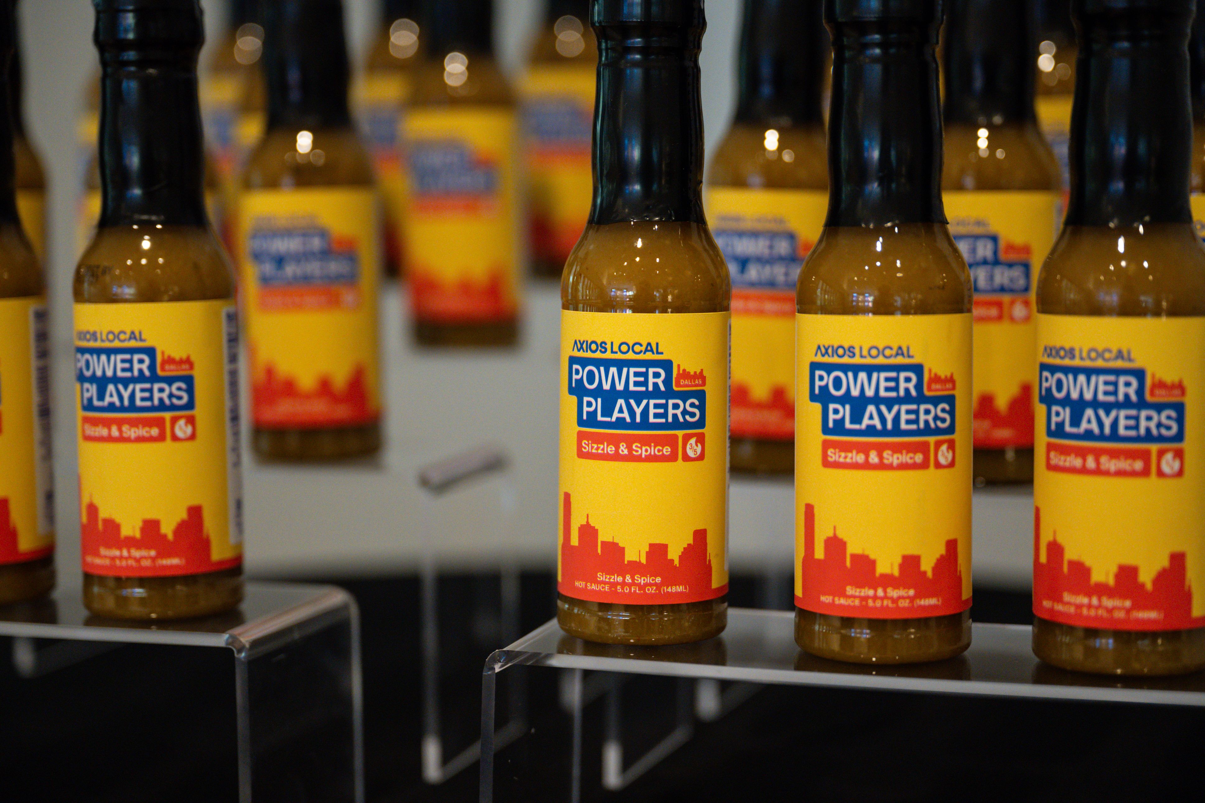 axios branded mini hot sauce