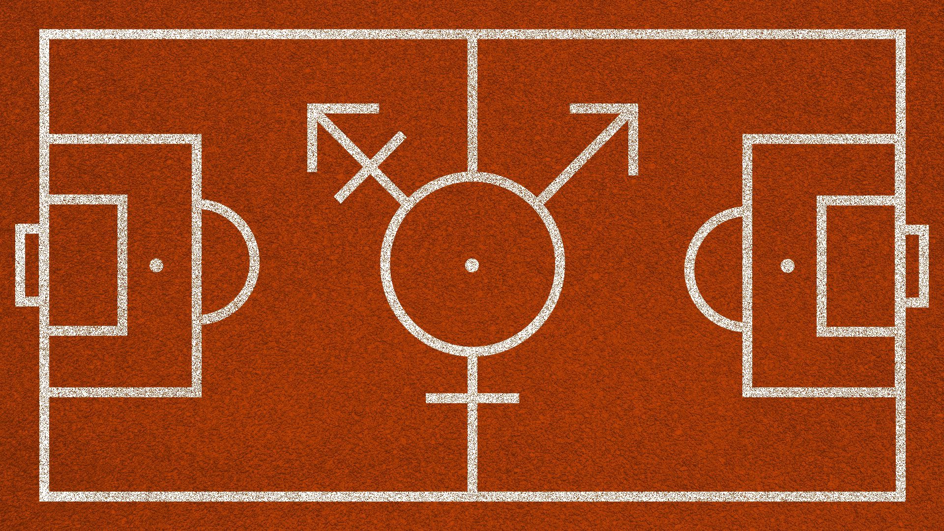 Illustration of the transgender symbol as a sport court.