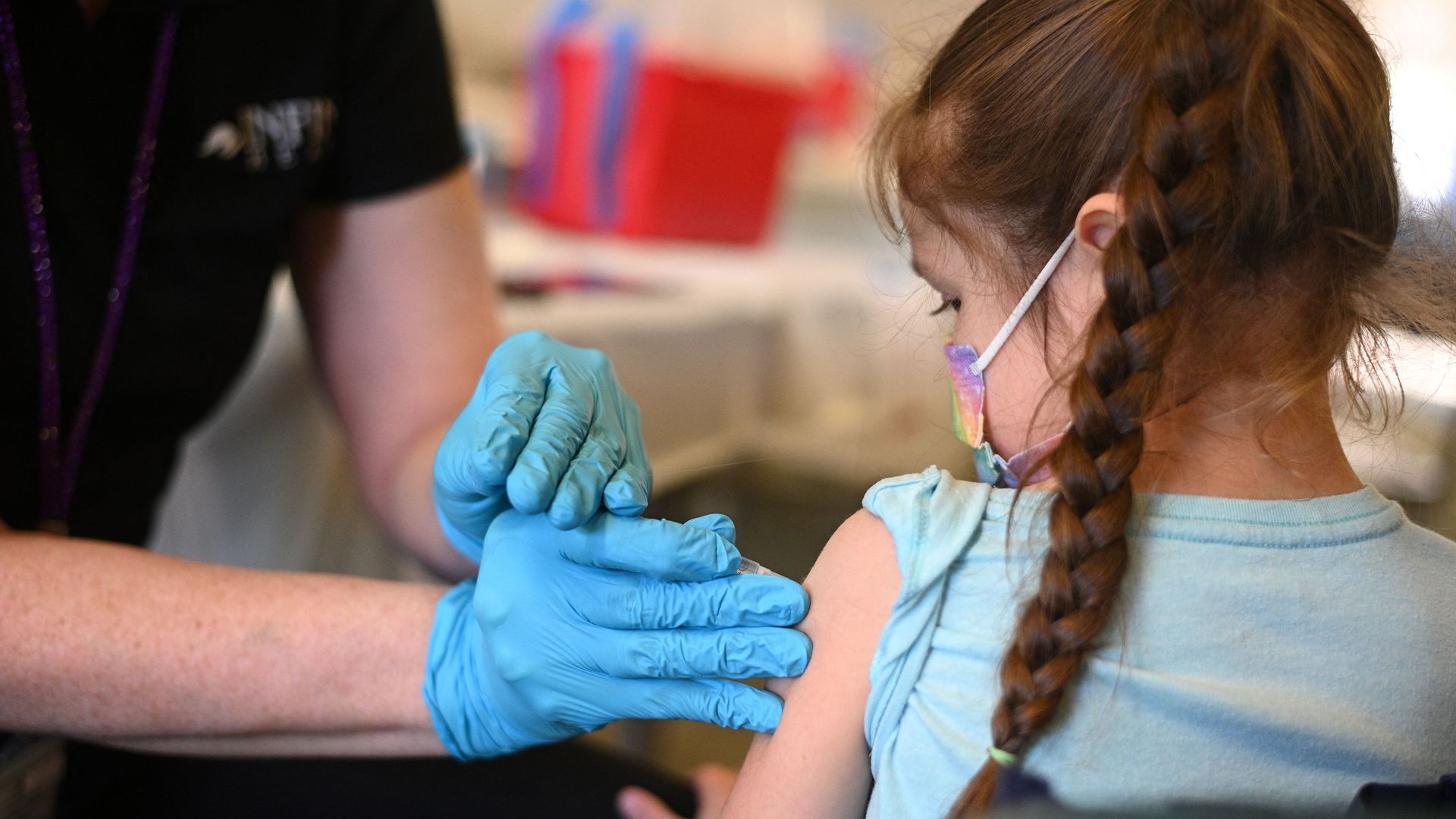 Picture of a girl getting vaccinated