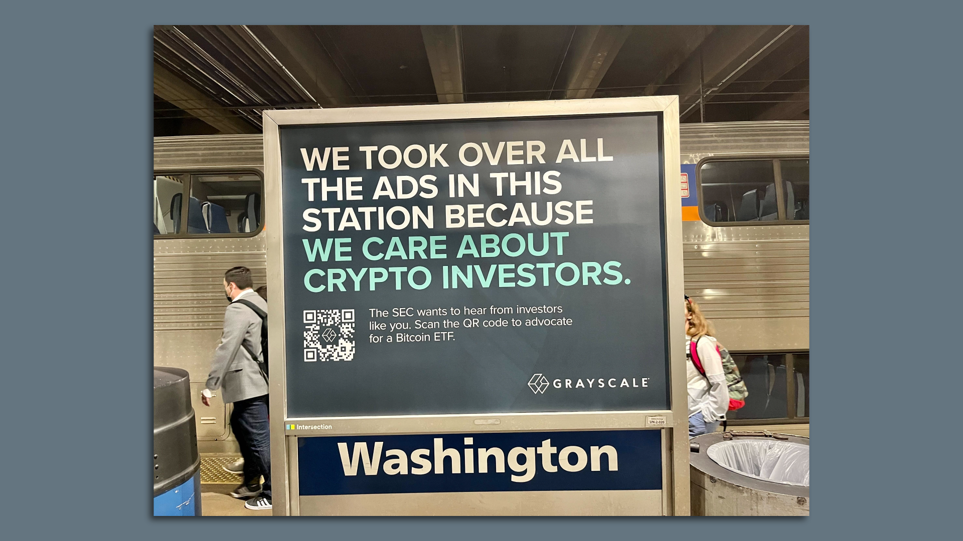 Ad in the train station in DC.