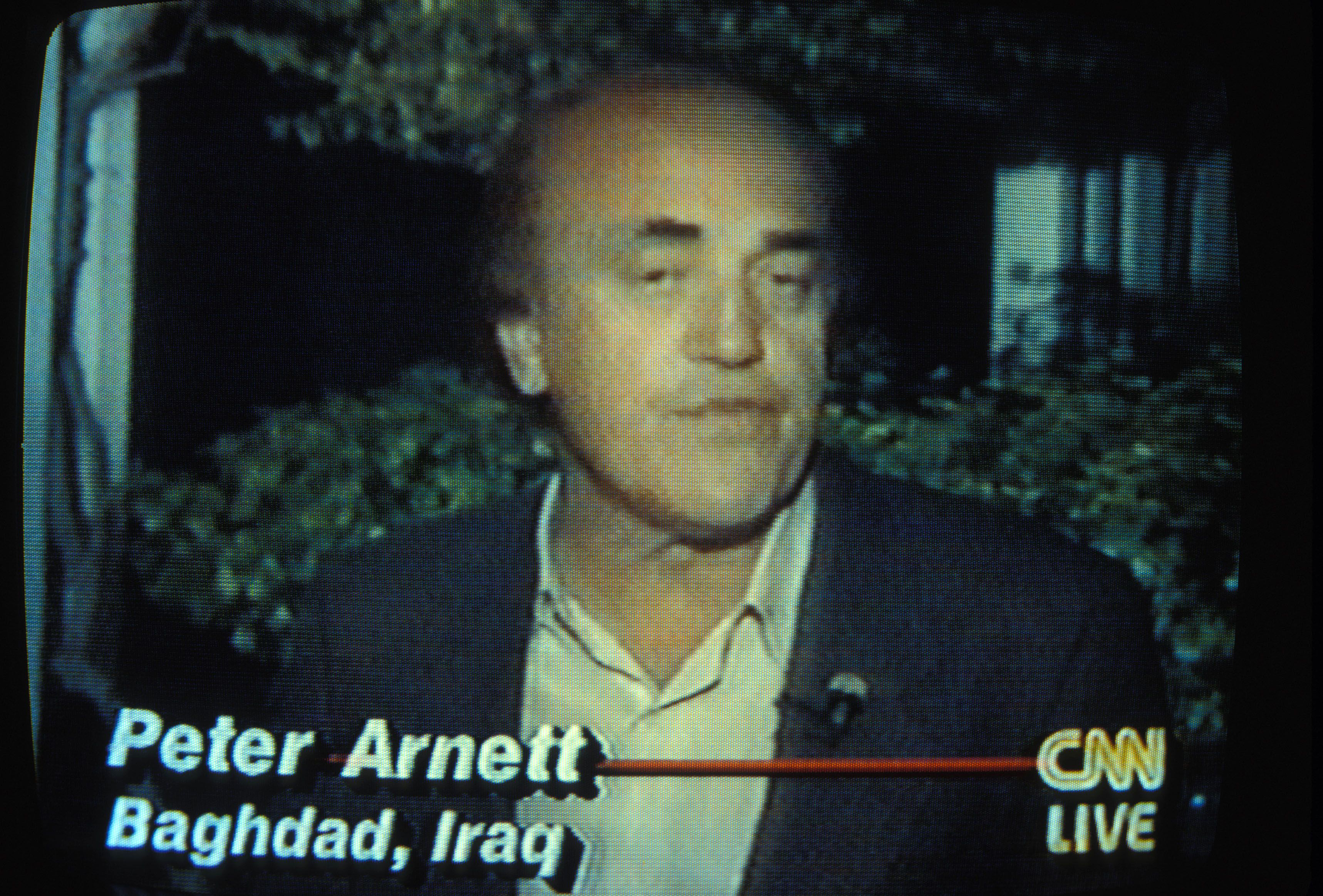  Baghdad, Iraq - Coverage of Operation Desert Storm War by reporter PETER ARNETT on CNN Cable TV. PICTURED: Photo of TV screen. (Credit Image: © Gene Baker/ZUMA Press)