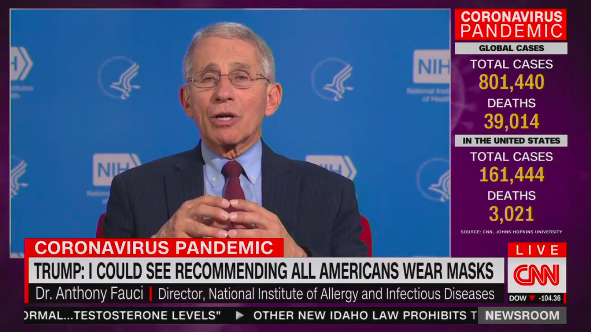 Fauci Active Discussion About Broadening Use Of Masks To Fight